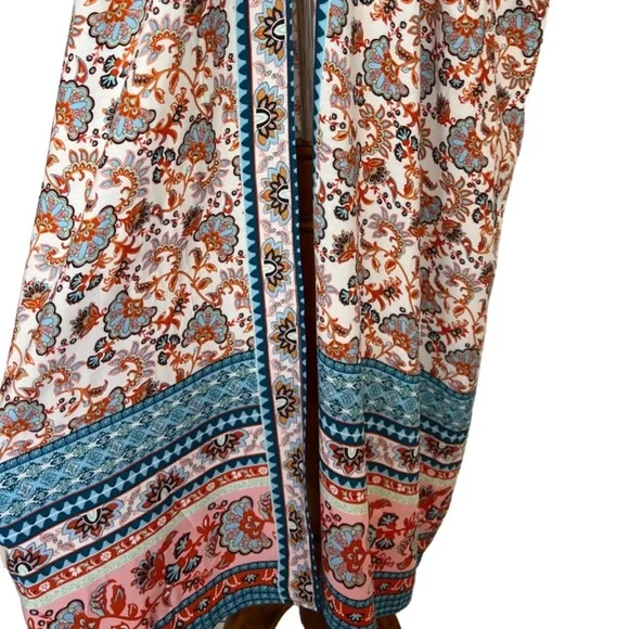 Stunning Floral Paisley Belted Kimono Beach Coverup Duster - Picture 7 of 16